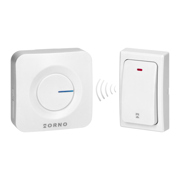 ONDO AC wireless mains-powered doorbell with battery-free button, learning system, 36 sounds, 200m, white